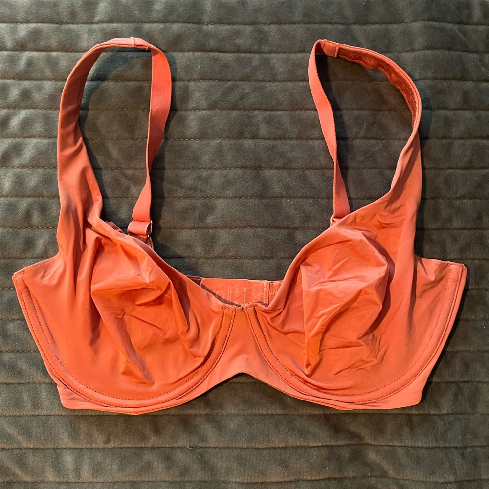 CUUP Orange Underwire Bra with Molded Cups and Adjustable Straps